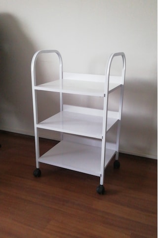 Egeli E-725 Üç Raflı Tekerlekli Etajer Beyaz