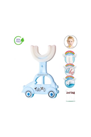 Mas Lord U Tipi Yeni Nesil Diş Fırçası - Mavi - Araba Model  2-6 Yaş