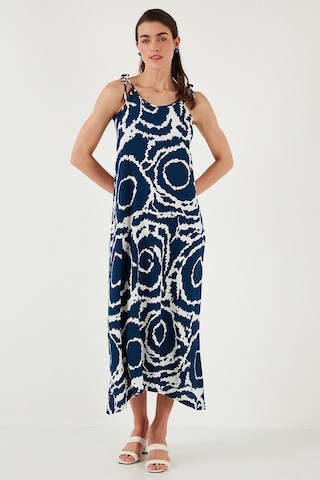 Lela Regular Fit Ip Askılı Uzun Bayan Elbise 5865732 Lacivert