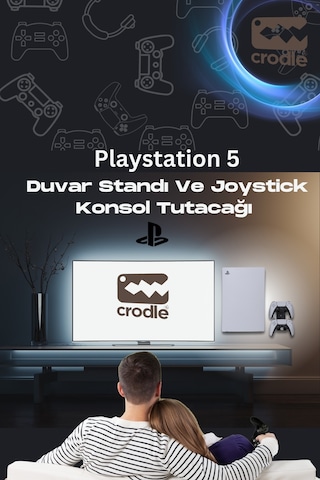 2'li PS5 - PS5 Slim Duvar Standı Joystick Konsol Tutacağı Gaming Aksesuar