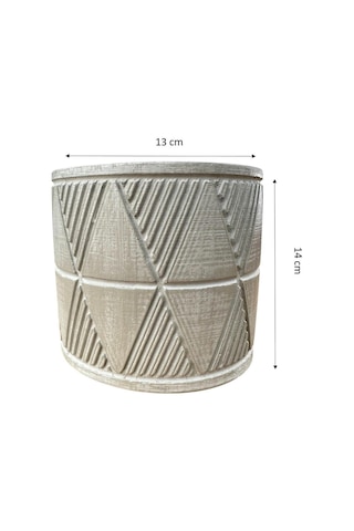 Bitki Tasarımı Ev Dekorasyon Bej Piramit Beton Saksı Çiçeklik Saksılık