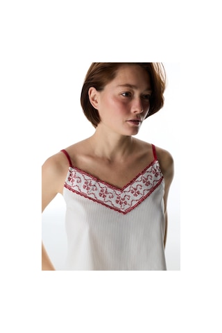 Penti Kırık Beyaz Magnifique Pamuklu Atlet Pijama Üstü