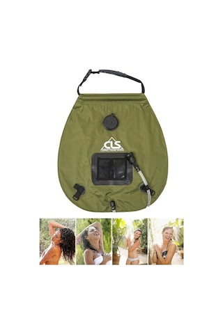 Outdoor 20l Taşınabilir Kampçılık Solar Duş Çantası Haki