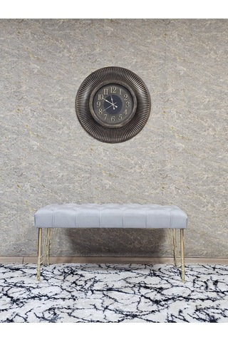 Zafir Gold Tel Ayaklı 90 Cm Puf Bench - Puf - Bench - Kasalı Oturak - Oturak - Yatak Ucu Puf Gri