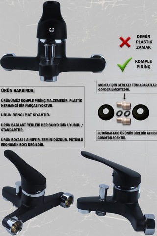 Irmak Lavabo Banyo Mutfak Bataryası Ve Rainy Robot Duş Siyah Banyo Seti Armatür Musluk Batarya Duş Siyah