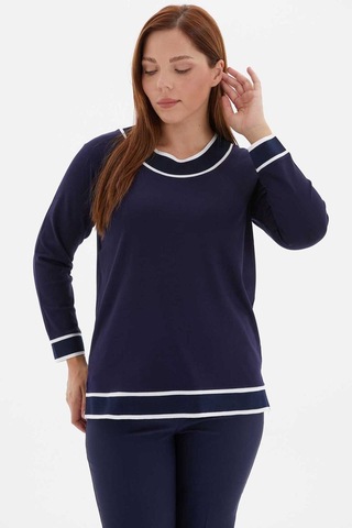 Selen Kadın Bluz 24ksl8932 Lacivert