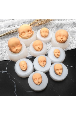 Soulader 10'lu Silikon Kek Kalıbı Seti - Yüz Ve Karikatür Figürlü Çikolata, Kek, Bisküvi Kalıpları Evde Kek Yapımı İçin Profesyonel Pişirme Kalıpları Çok Renkli