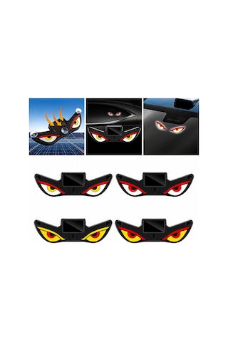 Solar Devil Eyes Araç Işıkları Ön/arka Cam İçin Güneş Enerjili/usb Bağlantılı Led Işıkları Beyaz-kırmızı