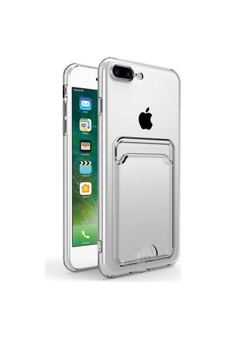 Apple Uyumlu iPhone Se 2020 Kılıf Kartlıklı Şeffaf Zore Setra Kartlıklı Şeffaf Silikon Kılıf