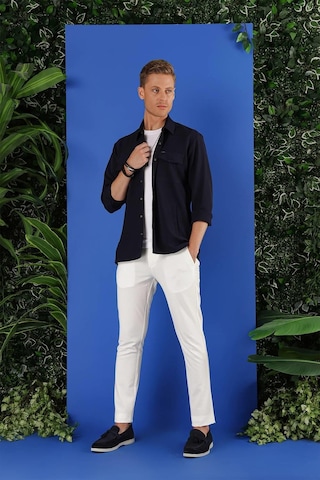Efor G 1534 Slim Fit Lacivert Klasik Gömlek Lacivert