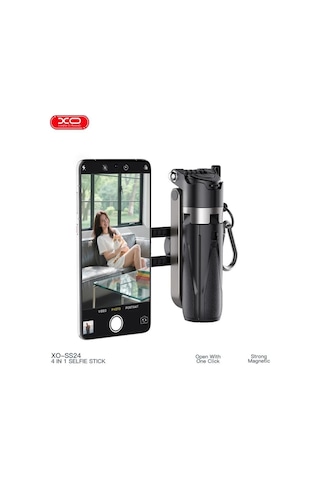 Stand Aparatı Görüntülü Araç Telefon Ayağı Ss24 Bluetooth V5.2 4'ü 1 Arada Selfie Çubuğu