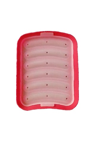 Maiyame 6 Bölmeli Dikdörtgen Silikon Fırın Tepsisi, Isıya Dayanıklı, Yıkama Makinesine Uygun, 15x17 Cm, Gıda Kalitesi KIrmızı