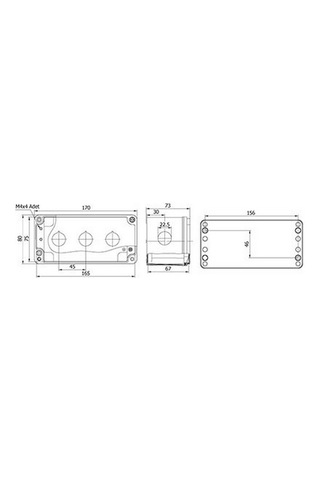METE ENERJİ 402620 80X170X73 Buton Kutusu 3 Lü