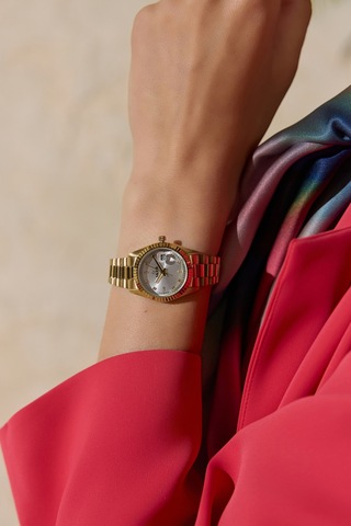 Bej/gold Accg1362 Oyster Kol Saati 28mm Bej/gold Altın