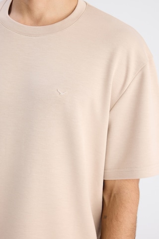 D's Damat Ds Damat Comfort Fit Bej Bisiklet Yaka Viskonlu Tişört 6hc14ort10013