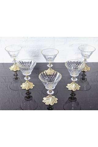 Paşabahçe Serisi Vanıllıa Kase & Magnolıa Kase & Dondurmalık & Şekerlik Semerkand Gold Döküm Ayaklı Naturel