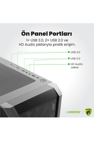 Green GRIFFIN G4 i7-14700F 16 GB 512 GB SSD RTX5060Ti Free Dos Oem Paket Masaüstü Oyuncu Bilgisayarı