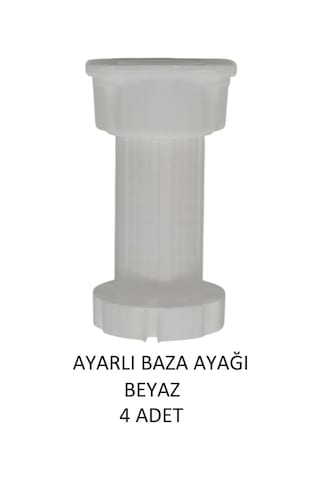 Ayarlanabilir Plastik Baza Ayağı 10-15 Cm, Beyaz, Çok Amaçlı Dolap Ayağı 4 Adet Beyaz