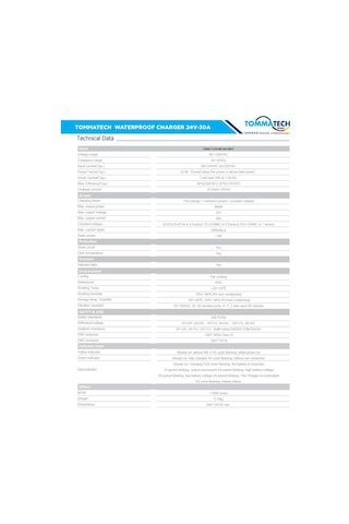 Tommatech Batarya Şarj Ünitesi Entegre 24v-30a