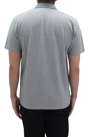 Santa Dmctekstil Erkek Jakarlı Desenli Klasik Kesim Rahat Kalıp Tek Cepli Polo Yaka T-shirt Gri