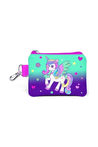 Coral High Mor Yeşil Unicorn Bozuk Para Çantası - Kız Çocuk