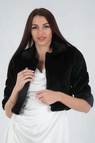 Feminist Siyah Bebe Yaka Peluş Bolero 0105134.01 Siyah