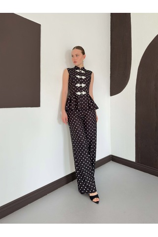 Verymoda Puantiyeli Pantolon D3075 Siyah