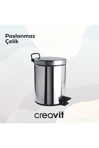 Creavit Çöp Kovası 12 Lt Pedallı Krom