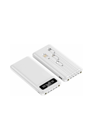 4 Çıkışlı 20.000 Mah Powerbank Uzun Pil Semeglbl - 17 Ömürlü Tnabilir siyah