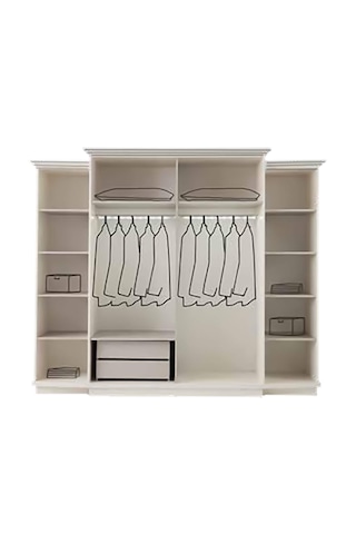 Arizona 6 Kapaklı Balkonlu Gardırop %100 Mdf