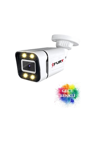 Fury Gece Renkli - 5mp Lens 1080p Full Hd Ahd Güvenlik Kamerası 4 X Ultra Led Renkli Gece Görüş 5580