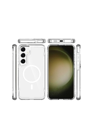 Galaxy S24 Plus Kılıf Zore M-safe Şarj Özellikli T-max M-safe Kapak Renksiz