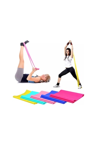 Cosfer Pilates Bandı Egzersiz Yoga Direnç Lastiği Güç Lastiği