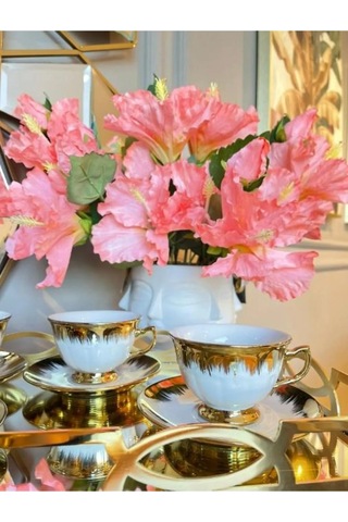 Çeyizci Çarşı Joyful Çay Ve Nescafe Fincanı Takımı Purebone-374 Gold