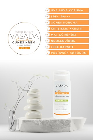 Vasada Güneş Kremi Yüksek Koruma Guava SPF50+ 50 ML