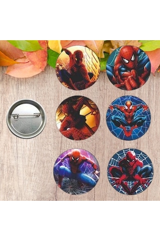 Lisanslı Yaka Çanta Rozeti Spiderman-örümcek Adam 6lı Paket Pinyata İçi Küçük Hediyelikler Diğer