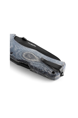 Lionsteel Tm1 Special Edition - Bladehq - Blue Canvas - Black Blade Deri Kılıflı Kamp Çakı Mavi