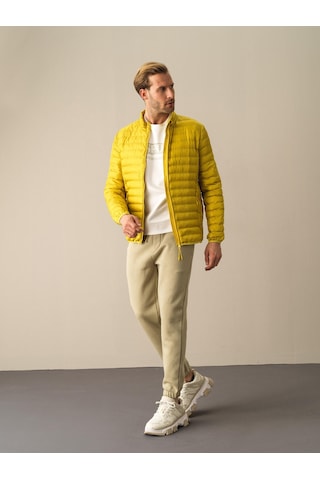 Xint Sarı Regular Fit Dik Yaka Şişme Mont 190527