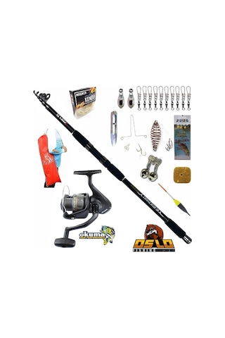 Revenger Rv-65 Oslo Black Fight 360cm 100-200gr Profesyonel Surf Sazan Kıyı Olta Takımı Seti