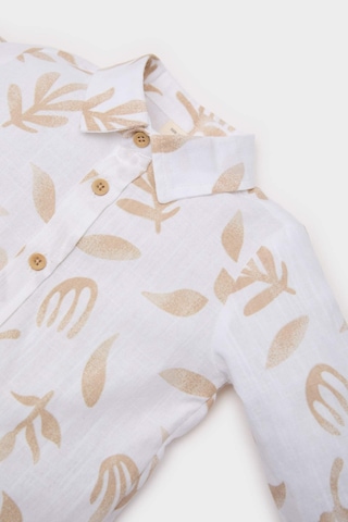 DeFacto Erkek Bebek Desenli Flamlı Poplin Uzun Kollu Gömlek B9257A525SPBG319 Bej