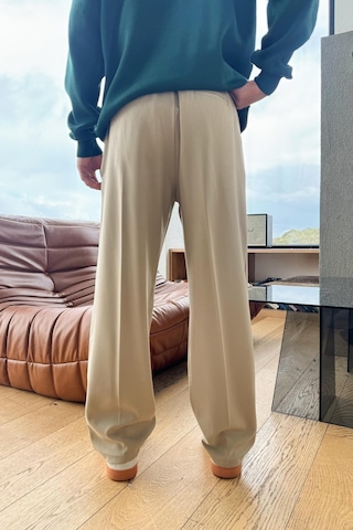 Flaw Çift Pileli Kumaş Pantolon Bej-27709 Bej