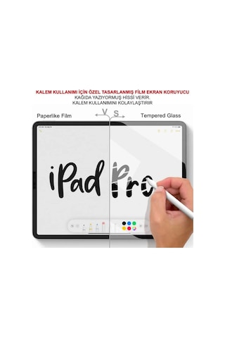 iPad Pro Uyumlu 4.nesil 11 Inç 2022 İle Uyumlu Paperlike Kağıt Hissi Yazım Çizim Ekran Koruyucu Film