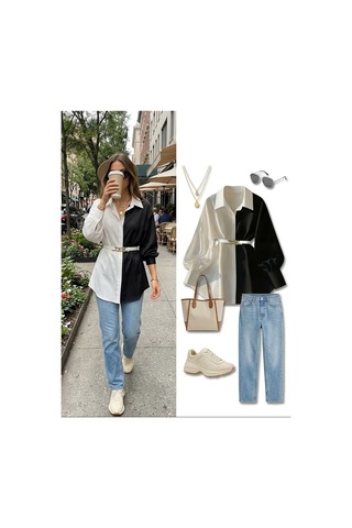Bhrwear Kadın Uzun Kollu Yakalı Kemersiz Ithal Krep Uzun Gömlek Bluz Renkli