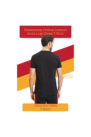Galatasaray Lisanslı Arma T-shirt Kişiye Özel Metin Oktay Baskılı Ahşap Kutulu 100 Siyah