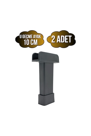 U Geçme Gri Plastik Ayarlı Ayak Mobilya Masa Ve Dolap Ayağı Gri 10cm 2 Adet Gri