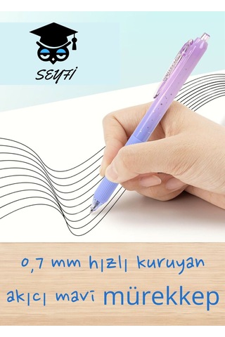 0,7 Mm Jel Tükenmez Kalem Akıcı Hızlı Kuruyan Mavi Renk Mürekkep Writech Amerikan Marka Sessiz Kalem Turuncu