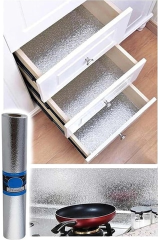 Çok Amaçlı Metalize Raf Örtüsü Büyük Boy 45 Cm X 3 Metre 1 Adet Belirtilmemiş Metalik Tr Diğer