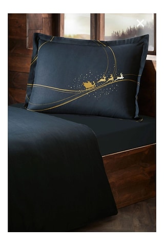 Özdilek Night Twinkle Tek Kişilik Lastikli Çarşaf Nevresim Takımı Lacivert