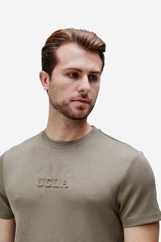 Canary Haki Bisiklet Yaka Gofre Baskılı Modal Kumaş Standard Fit Erkek Tshirt Haki