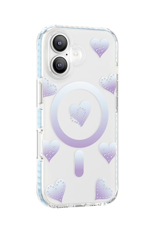 İphone 17 Uyumlu Kılıf M-safe Şarj Özellikli Zore Paris Elvo Sert Pc Kapak Mavi